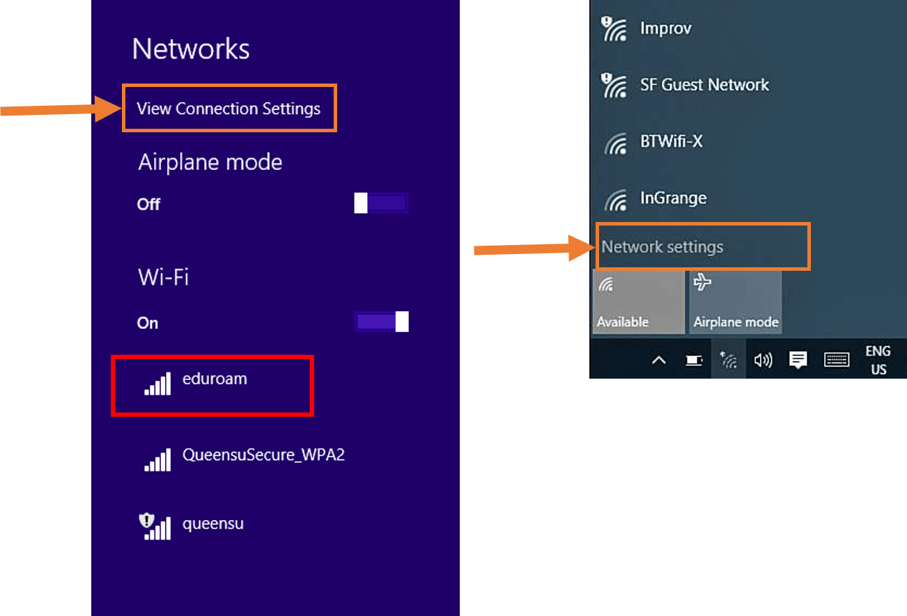 Disable/Hide “View connection settings” option in Available Networks List