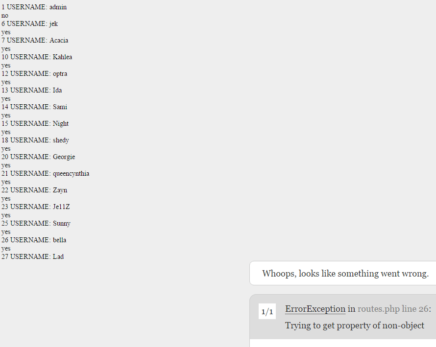 php Laravel 5 Trying to get property of nonobject error with