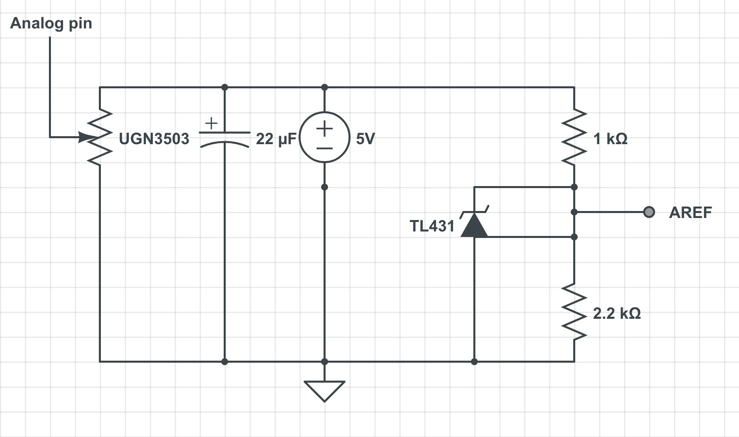 Why voltage drop cause changes in analog reading of hall