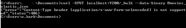 curl ElasticSearch contenttype header application/xwwwform