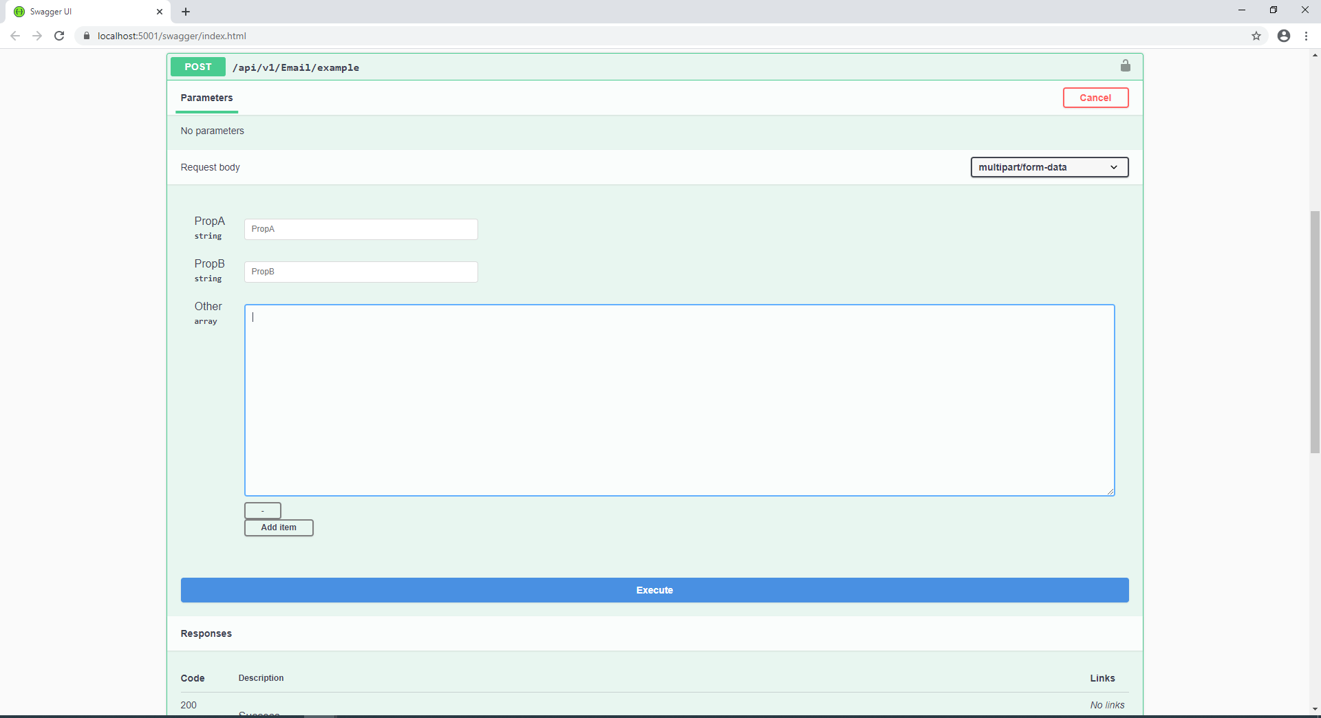 c Swagger not showing broken down array object Core