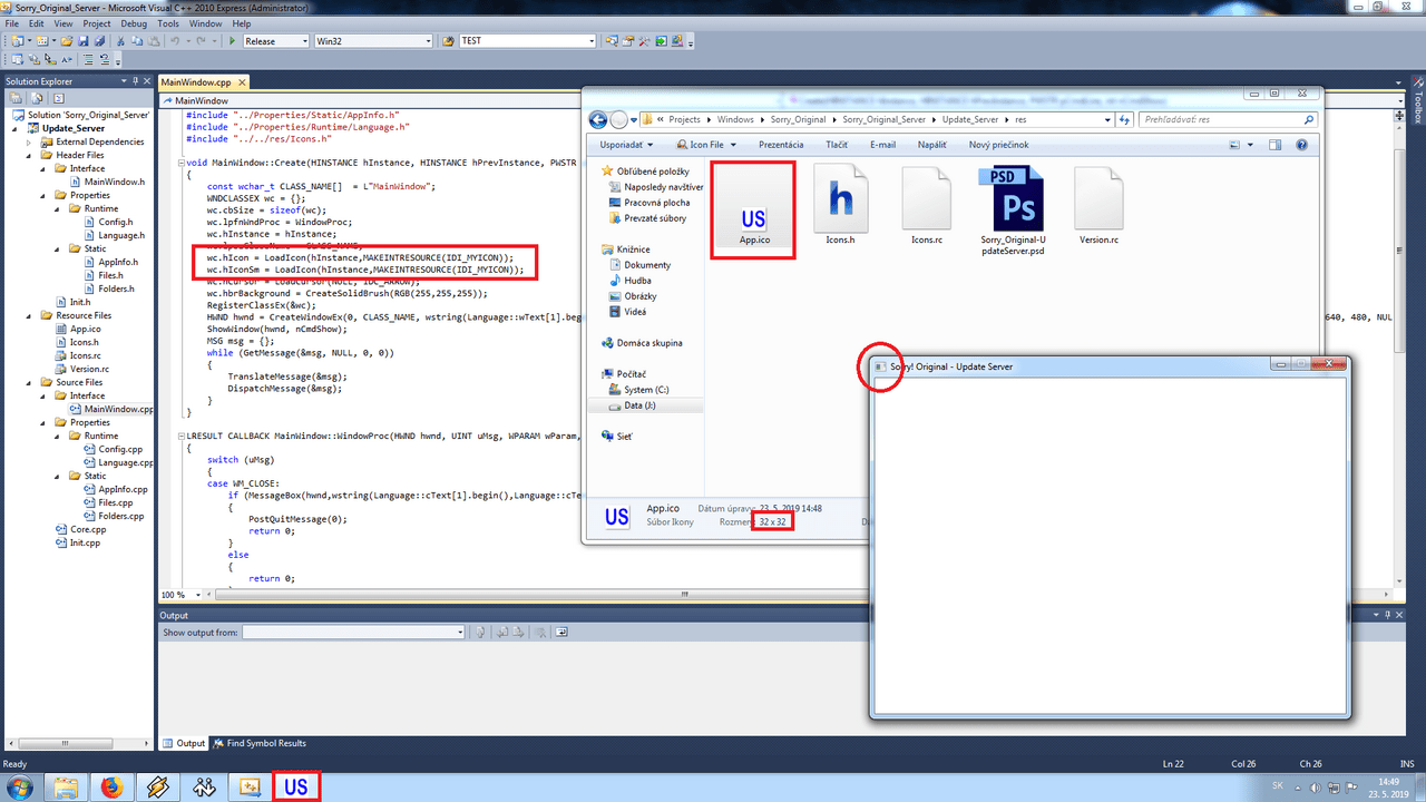c++ Windows title bar icon Stack Overflow