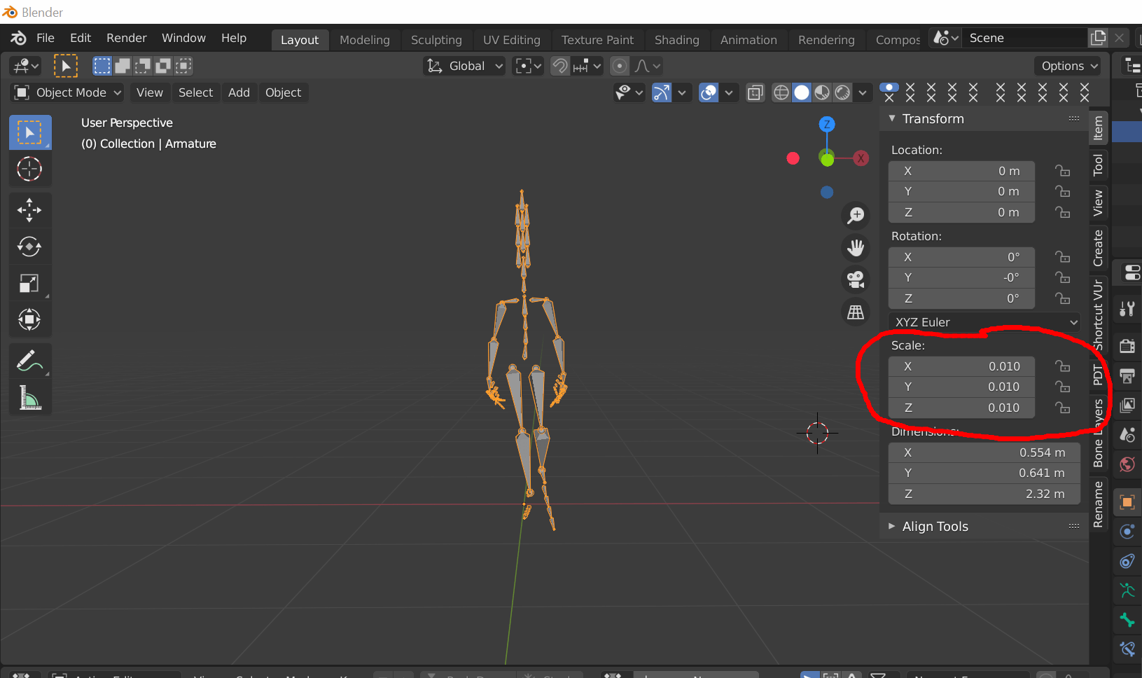 objects Why Applying scale to my armature moves its position