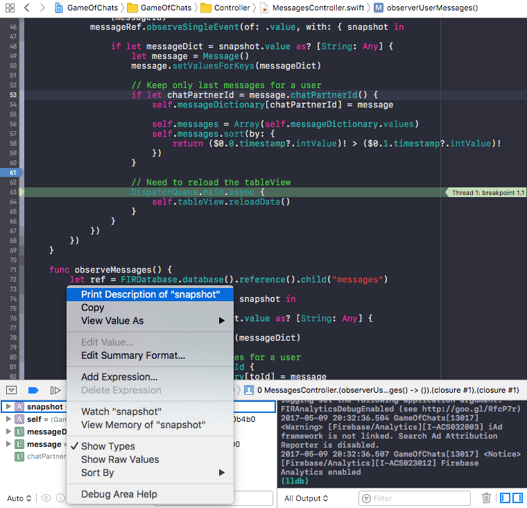 Xcode variable debug visualized Stack Overflow