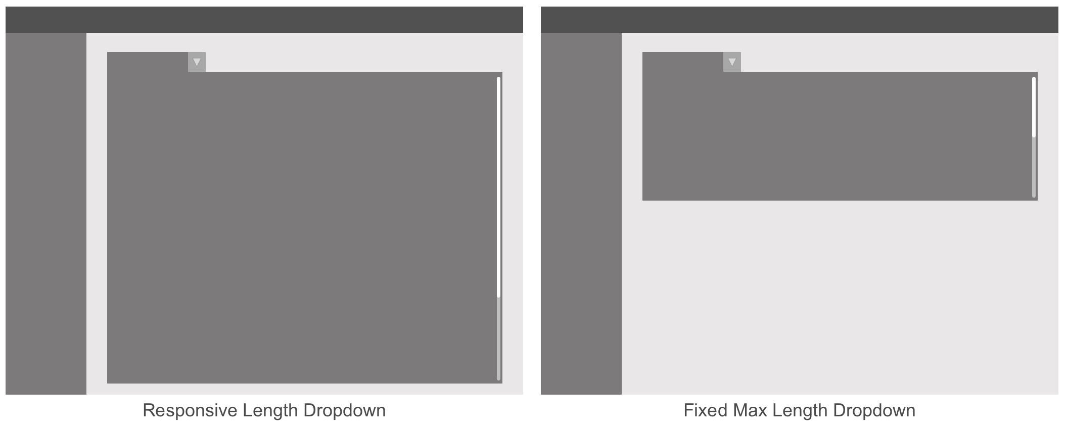 What is the height of a dropdown menu that has an internal