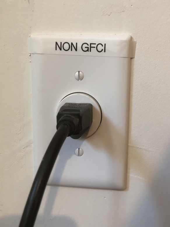 electrical Outlet labeled "NonGFCI" loses power when GFCI circuit is