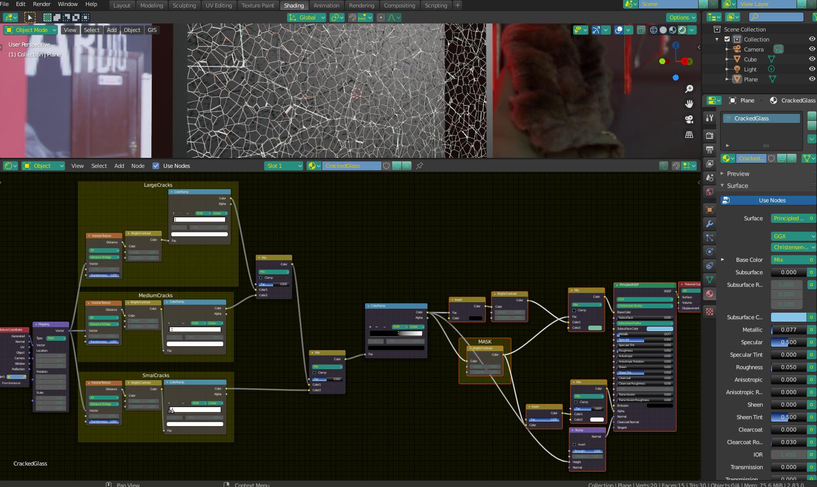 modeling How to create old looking/ cracked glass Blender Stack