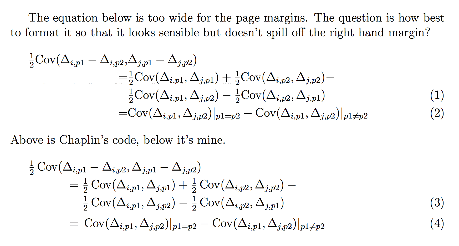 amsmath Fitting multiline equation into margins TeX LaTeX Stack Exchange