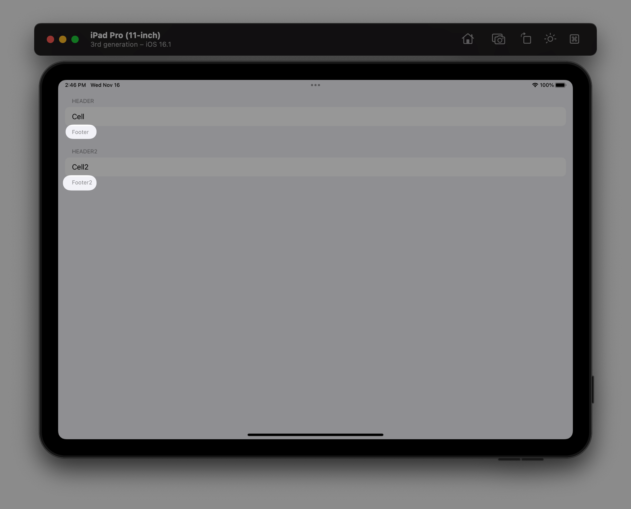 swiftui Footer of section of list shown as a sidebar panel in