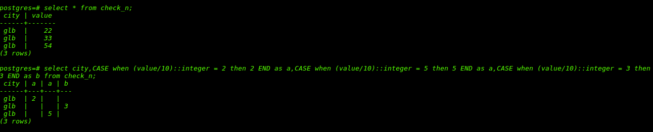 sql Handling null values when case statement return null postgresql