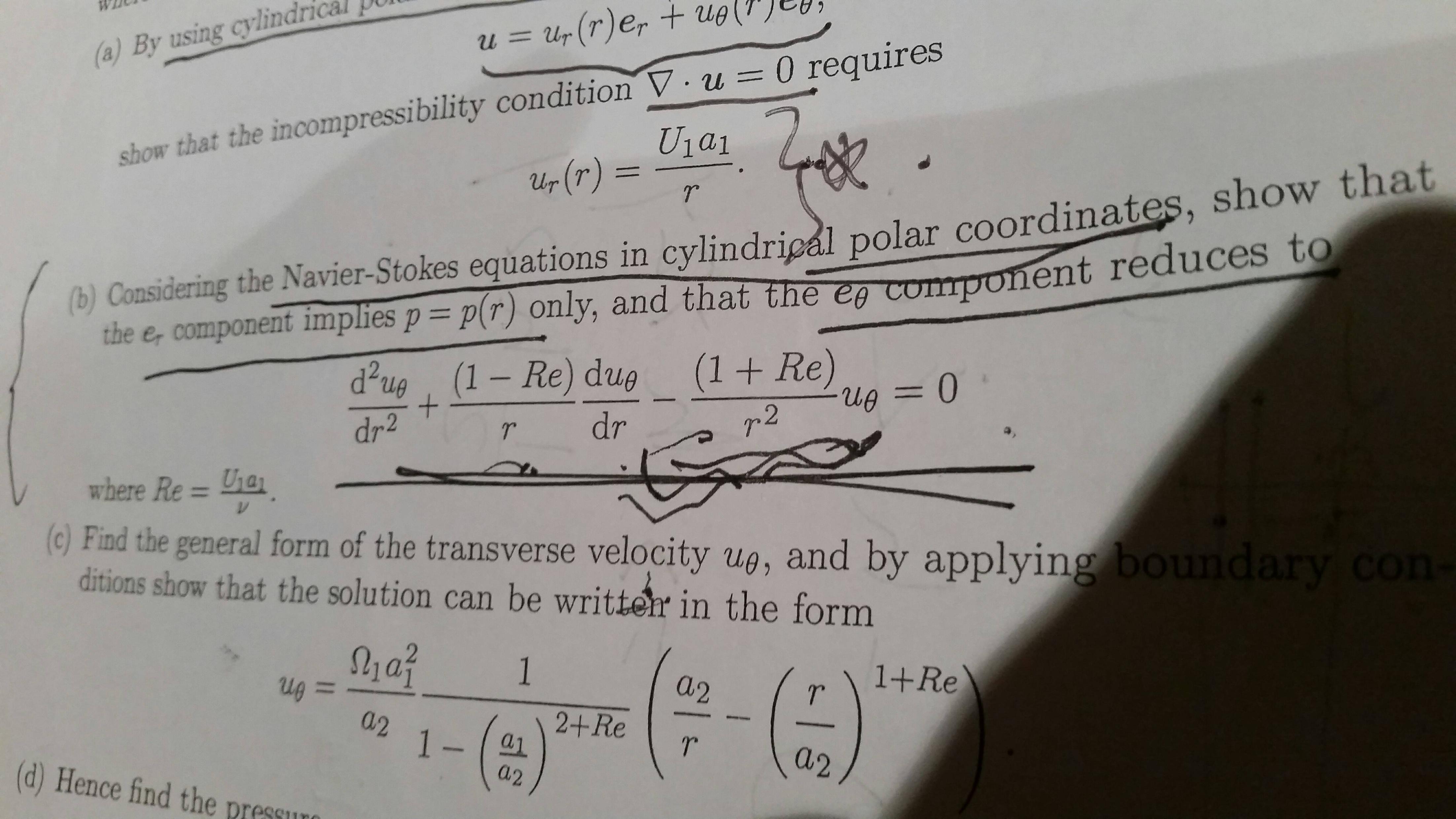 calculus Chain rule applies to NavierStokes Equations in polar