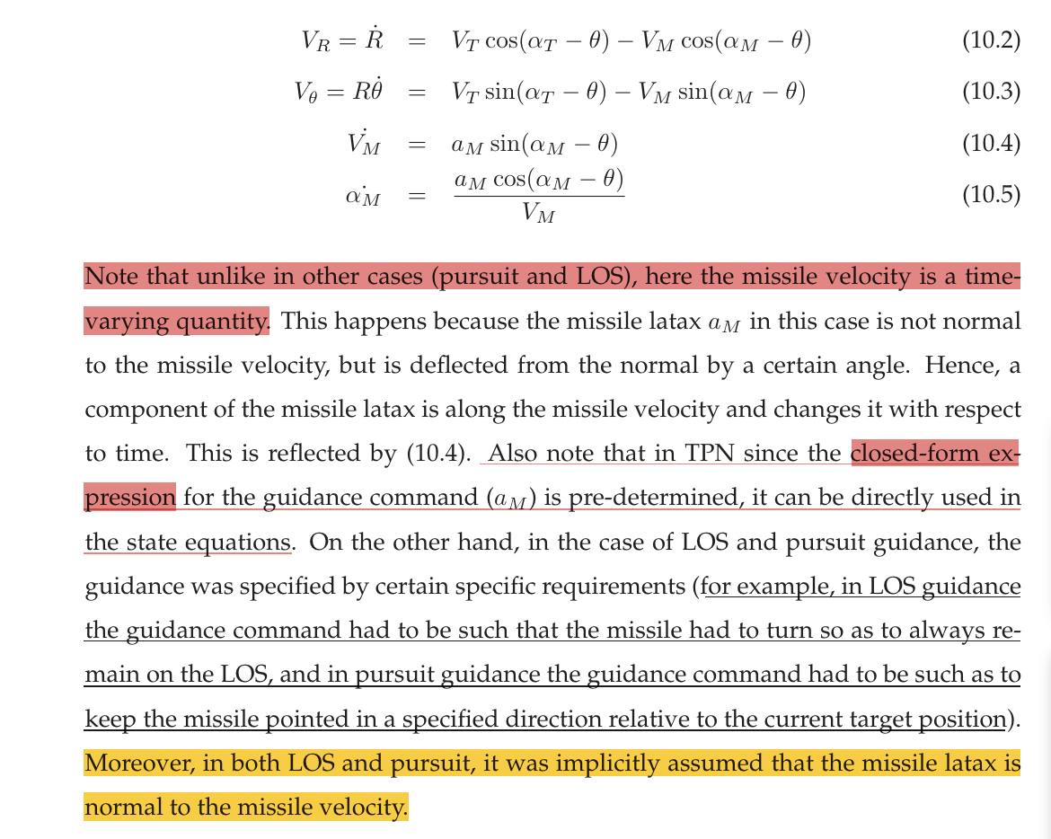 navigation Why is the true proportional guidance law considered