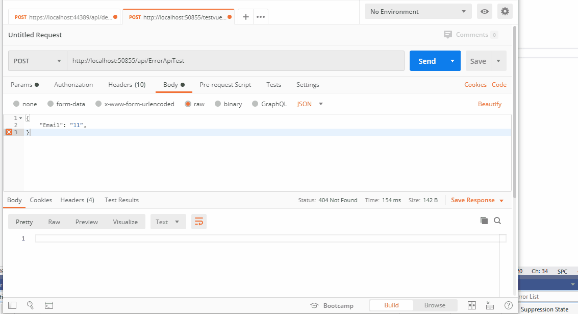 Returning error message from Core  API Stack Overflow