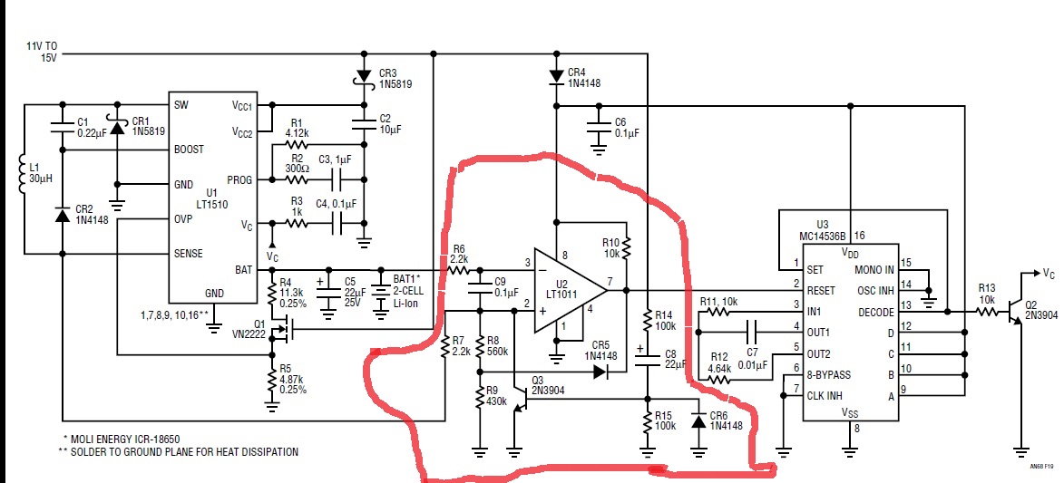 circuit analysis LT1510 as a CC and CV Battery charger Electrical