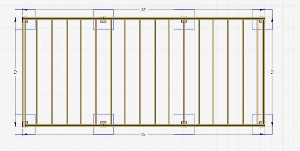 framing feedback for ground level deck 10'x22' - Home Improvement Stack