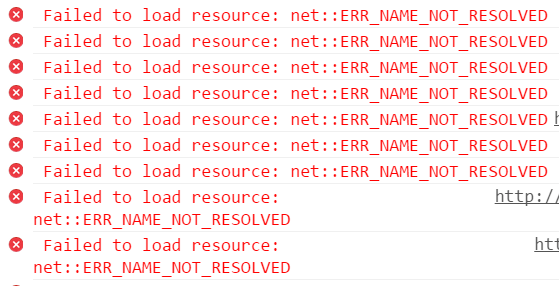 css Chrome give error **Failed to load resource netERR_NAME_NOT_RESOLVED** while other