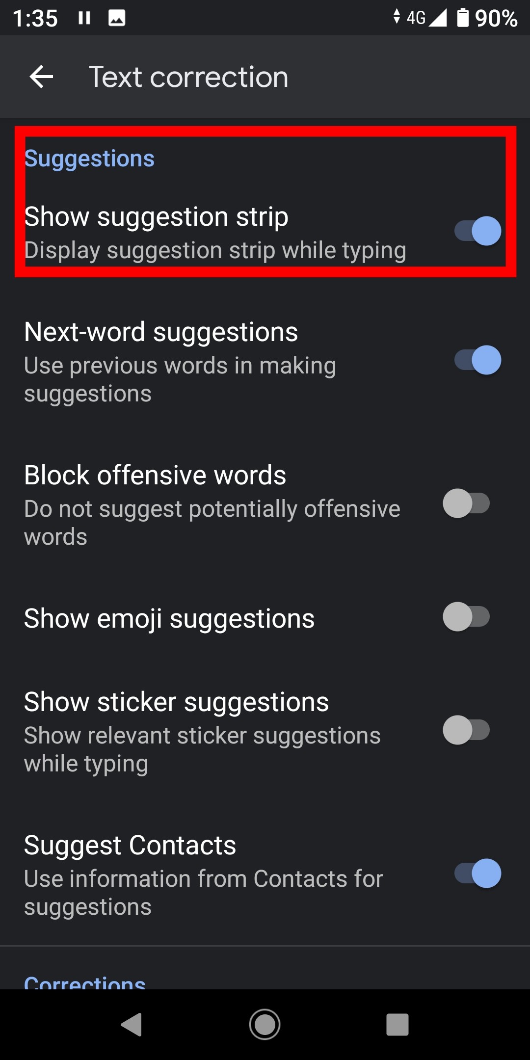 keyboard Text editor with Androidlike suggestion strip for desktop