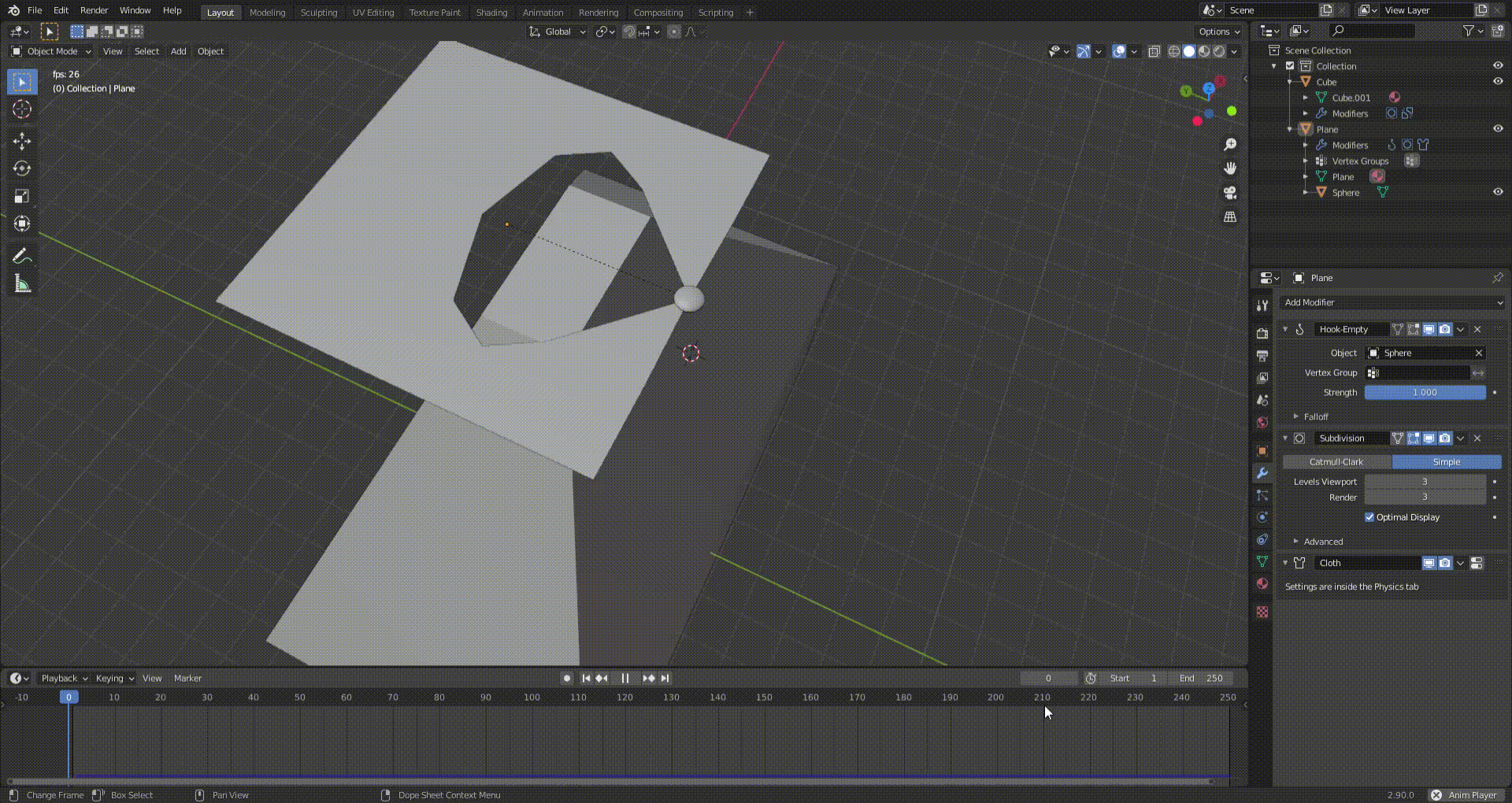how to make rigid bodies effected by cloth? Blender Stack Exchange