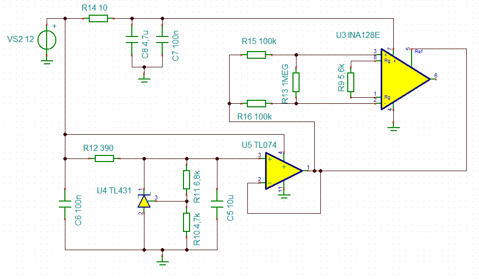 instrumentation amplifier INA128 what is wrong with this circuit
