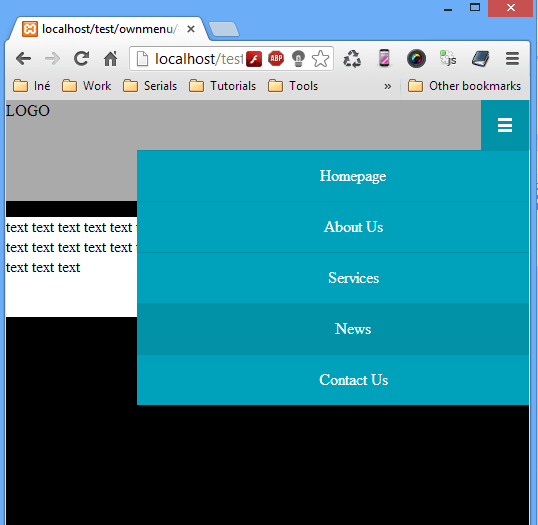 css Responsive menu toggle button align Stack Overflow