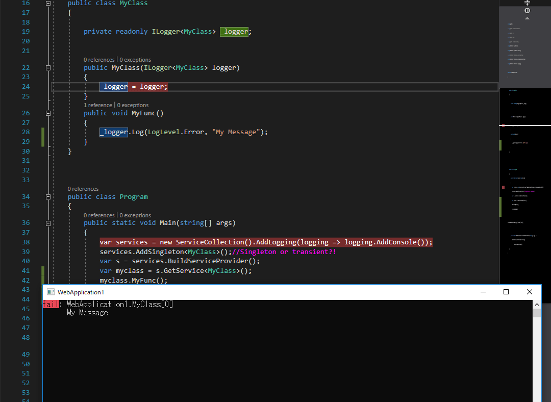 c Unable to resolve ILogger from Microsoft.Extensions.Logging