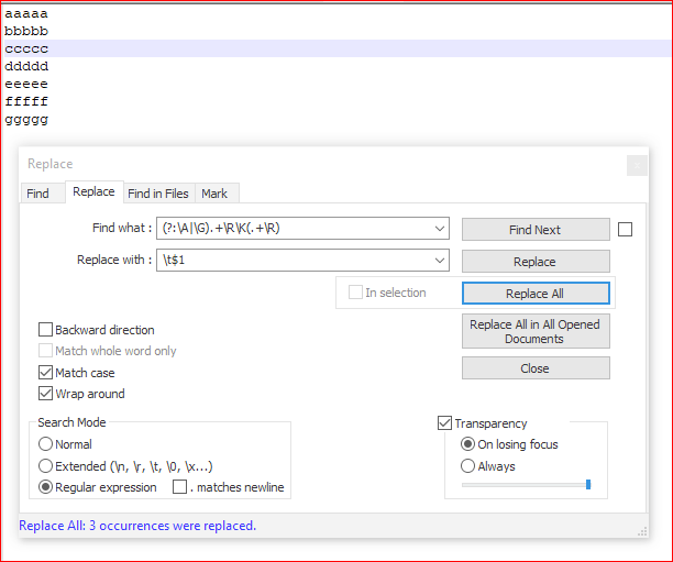 How to add Tab Space before every second line in Notepad++? Super User
