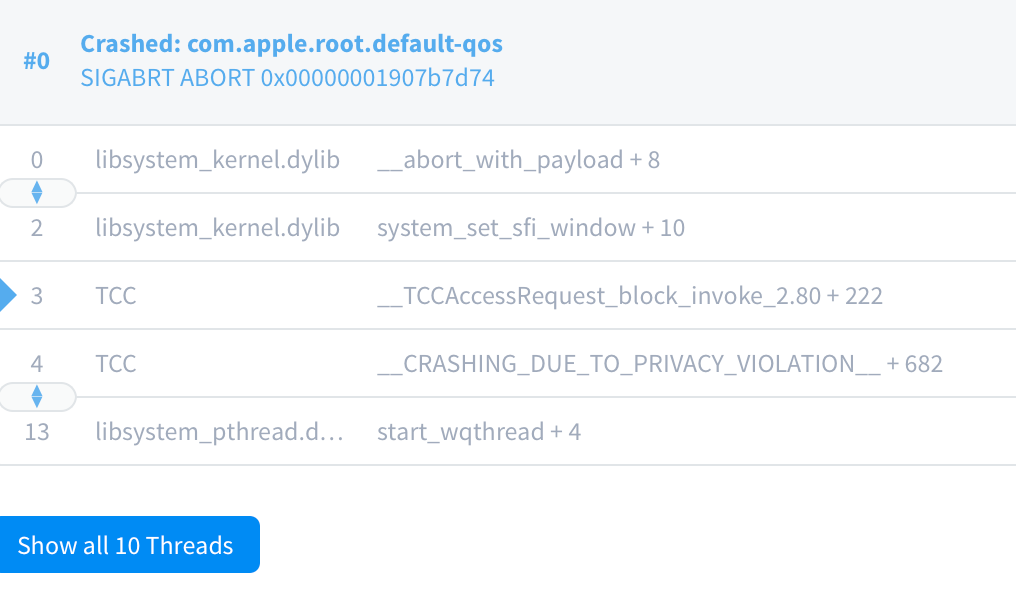 ios Crashed com.apple.root.defaultqos SIGABRT ABORT Stack Overflow