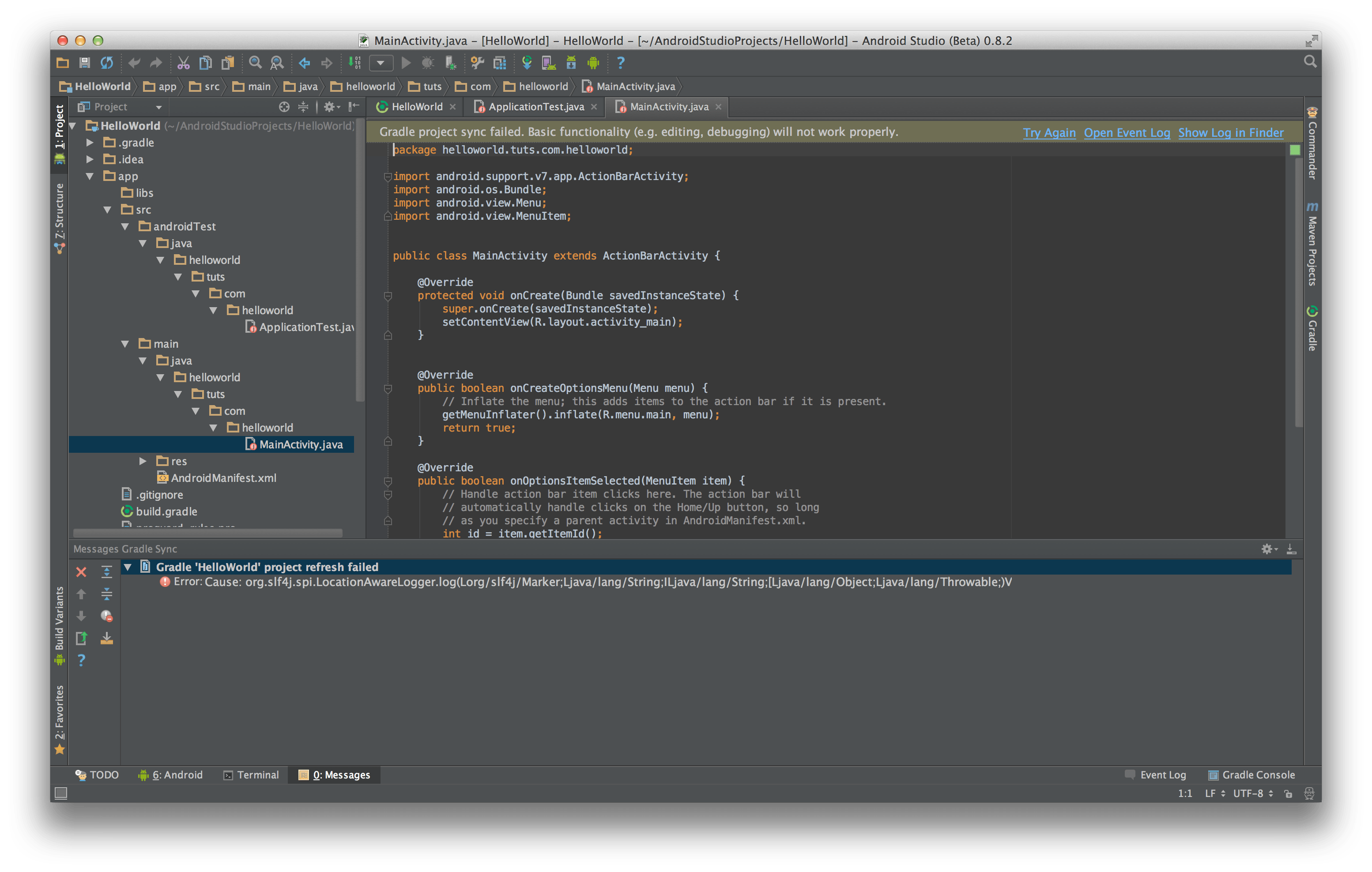 android Gradle project refresh failed (AS 0.8.2, Mac) Stack Overflow