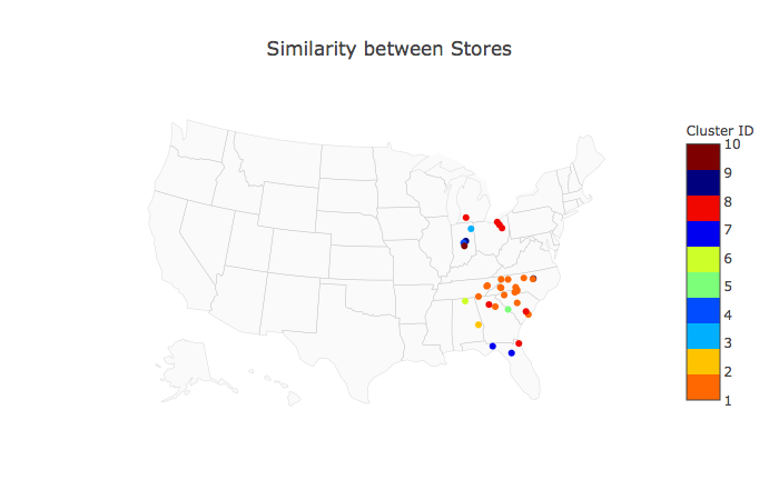 python How to use a discrete colorscale in plotly scattergeo usa map