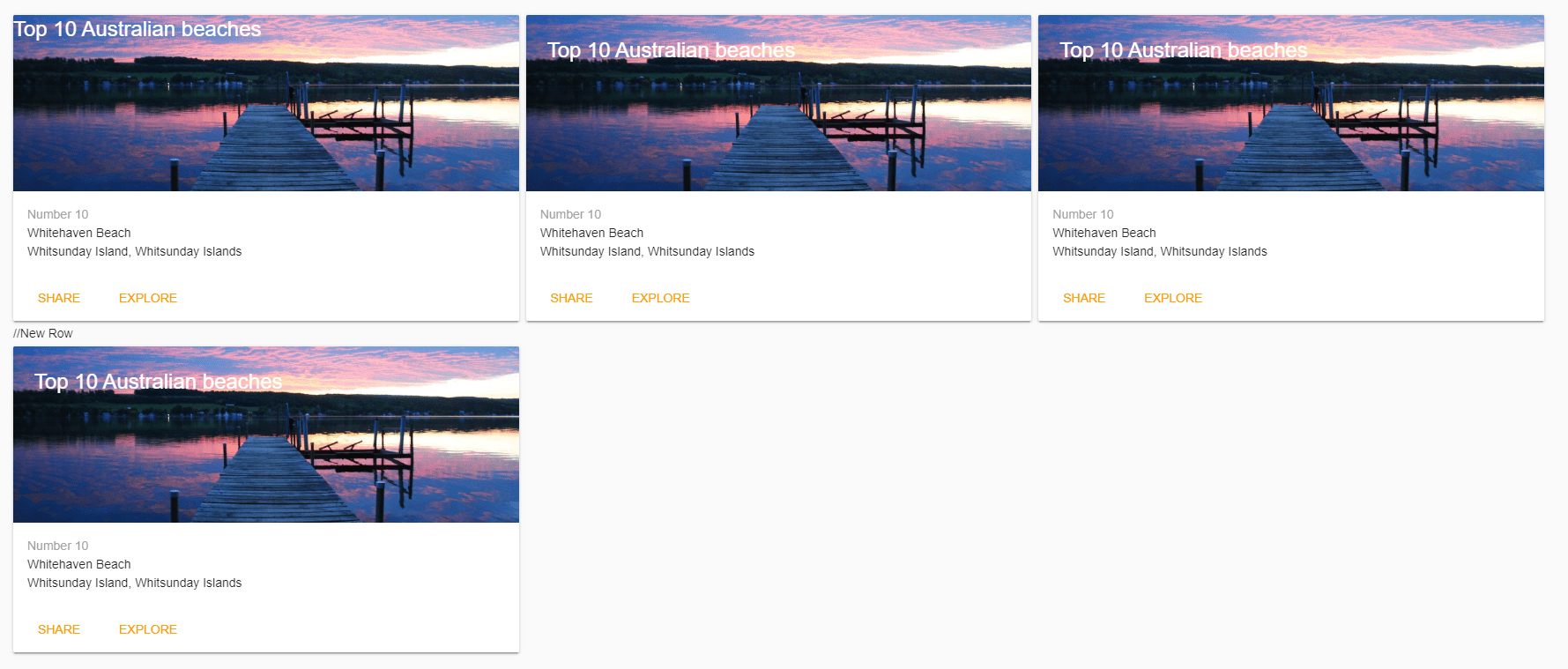 vue.js How to add space between cards in same row in vuetify Stack