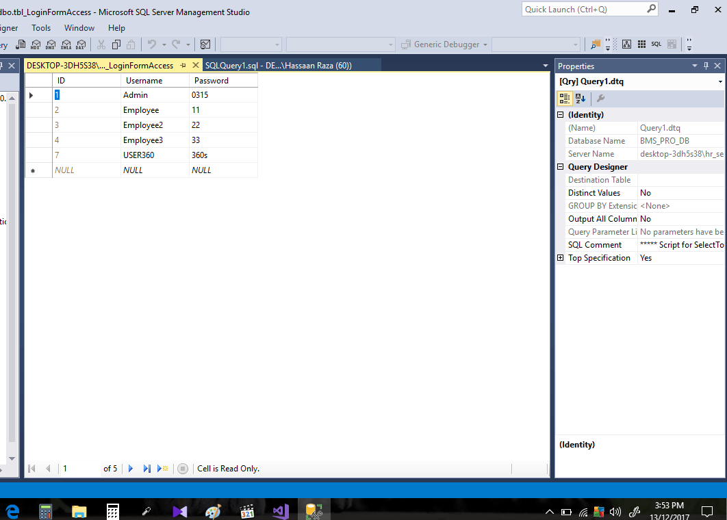 c sqlserver primary key (ID) does not increment correctly Stack