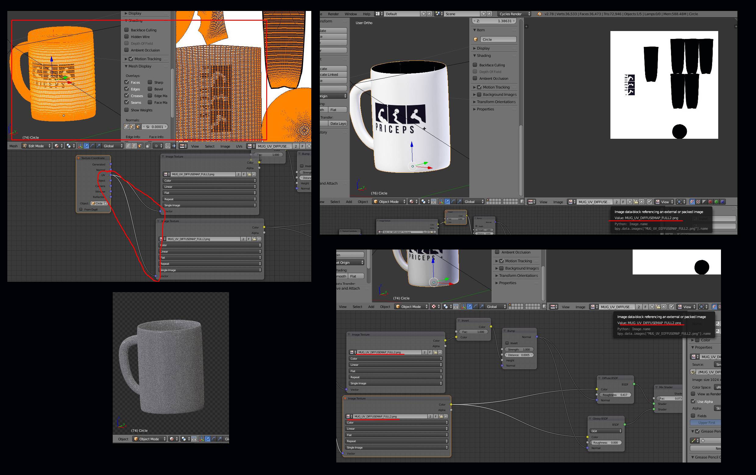 cycles render engine Texture won't appear while rendering Blender