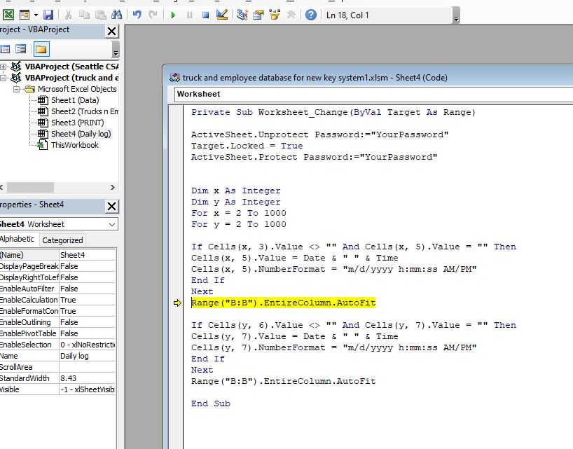 vba Excel locking cells with a date and time not working Stack Overflow
