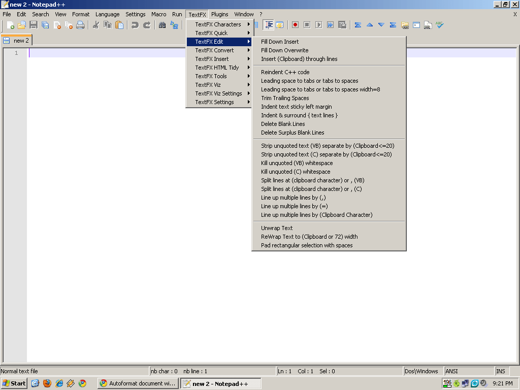 Auto format document with Notepad++ Super User
