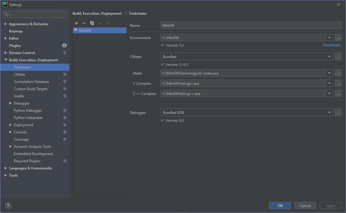 Why can't I configure a CMake target with CLion (Nothing to run on