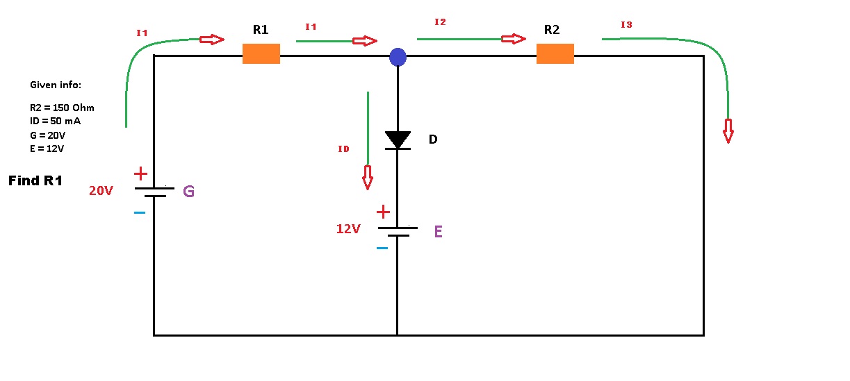 Find R1 in voltage divider, based on current and R2 Electrical