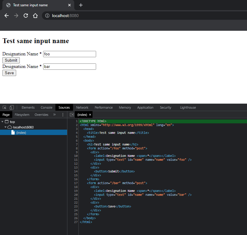 java ThymeLeaf SpringInputGeneralFieldTagProcessor' two thfileds