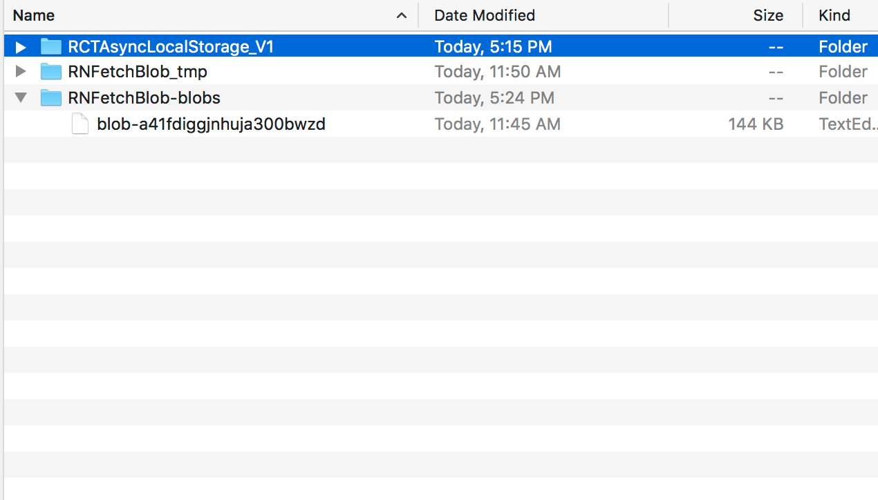 javascript RNFetchBlob blob not being removed after close() Stack