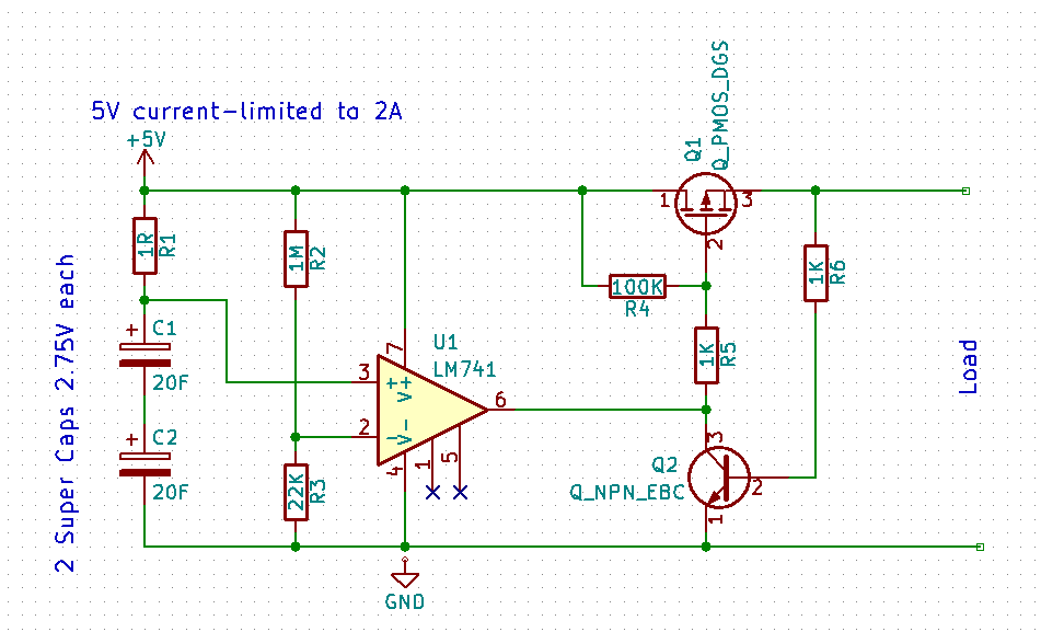 Supercap backup power delayed power on Electrical