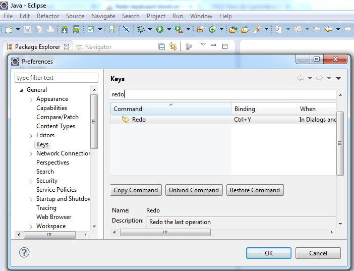 Redo keyboard shortcut for Eclipse Stack Overflow