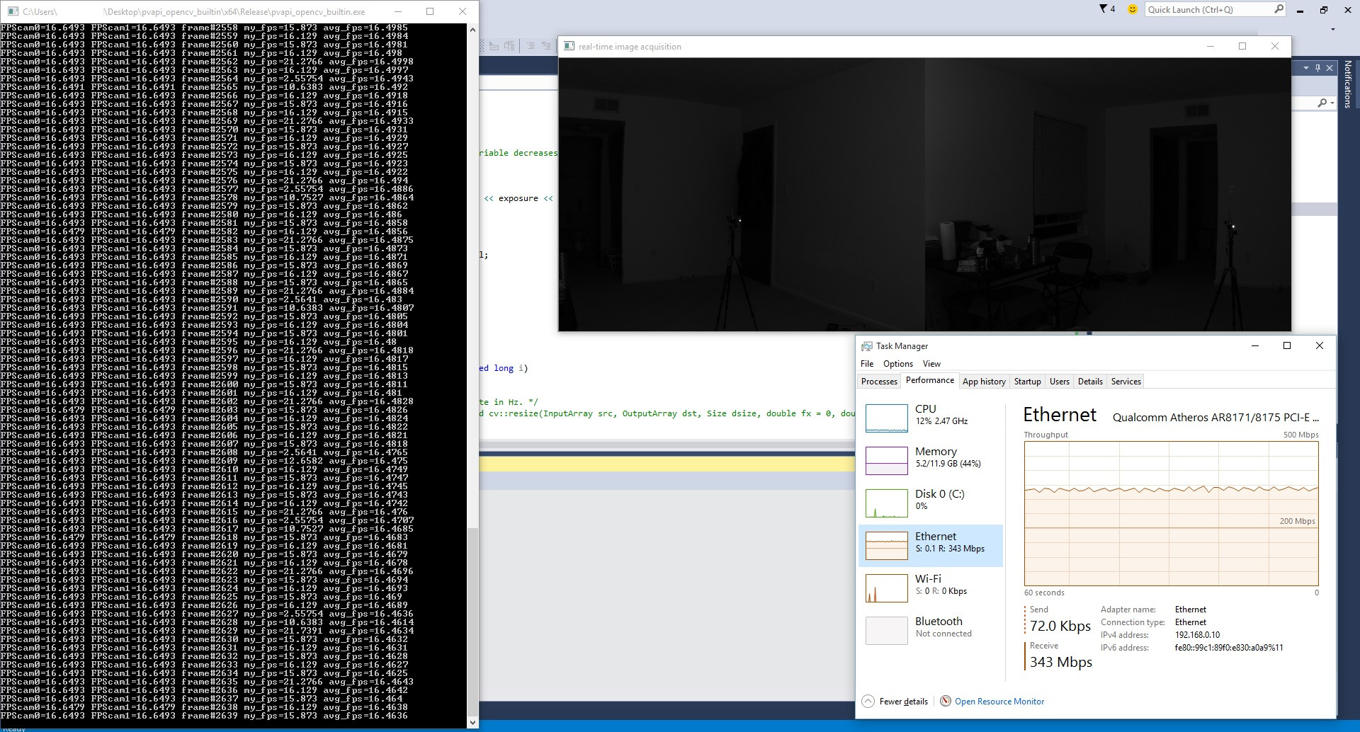 c++ PvAPI OpenCV builtin code FPS mismatch and how to use multiple