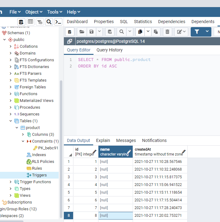 postgresql postgres sql database Column value is [null] Stack Overflow