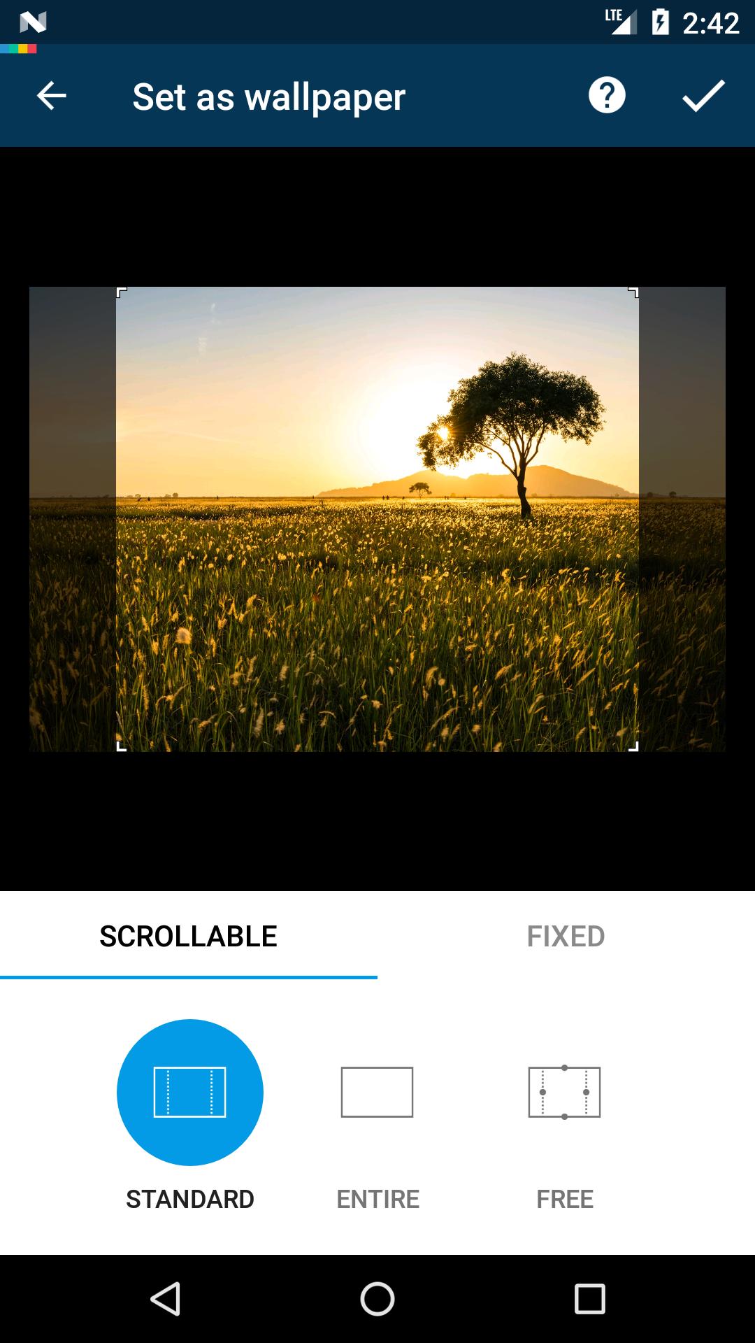 how to set wallpaper fixed and scrollable same like OGQ Backgrounds HD