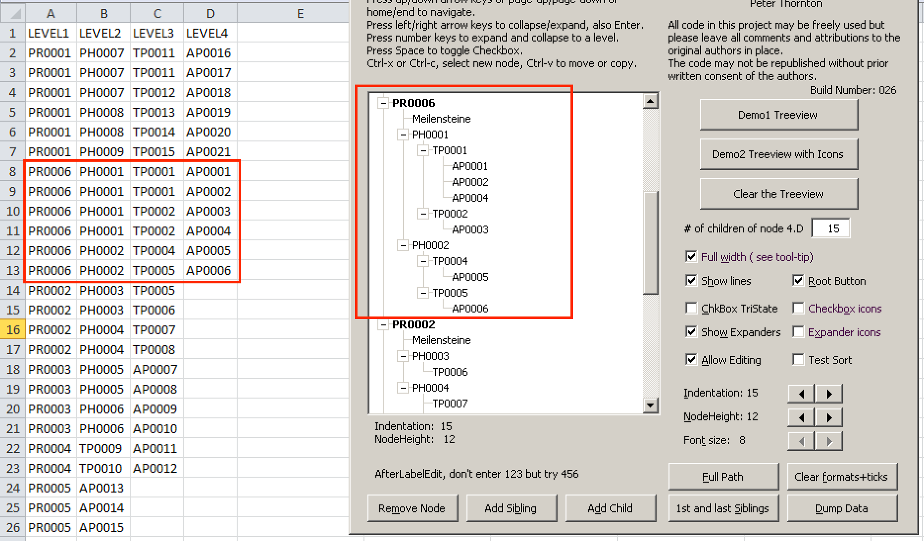 vba Populate treeview control with hierarchical data from Excel Sheet