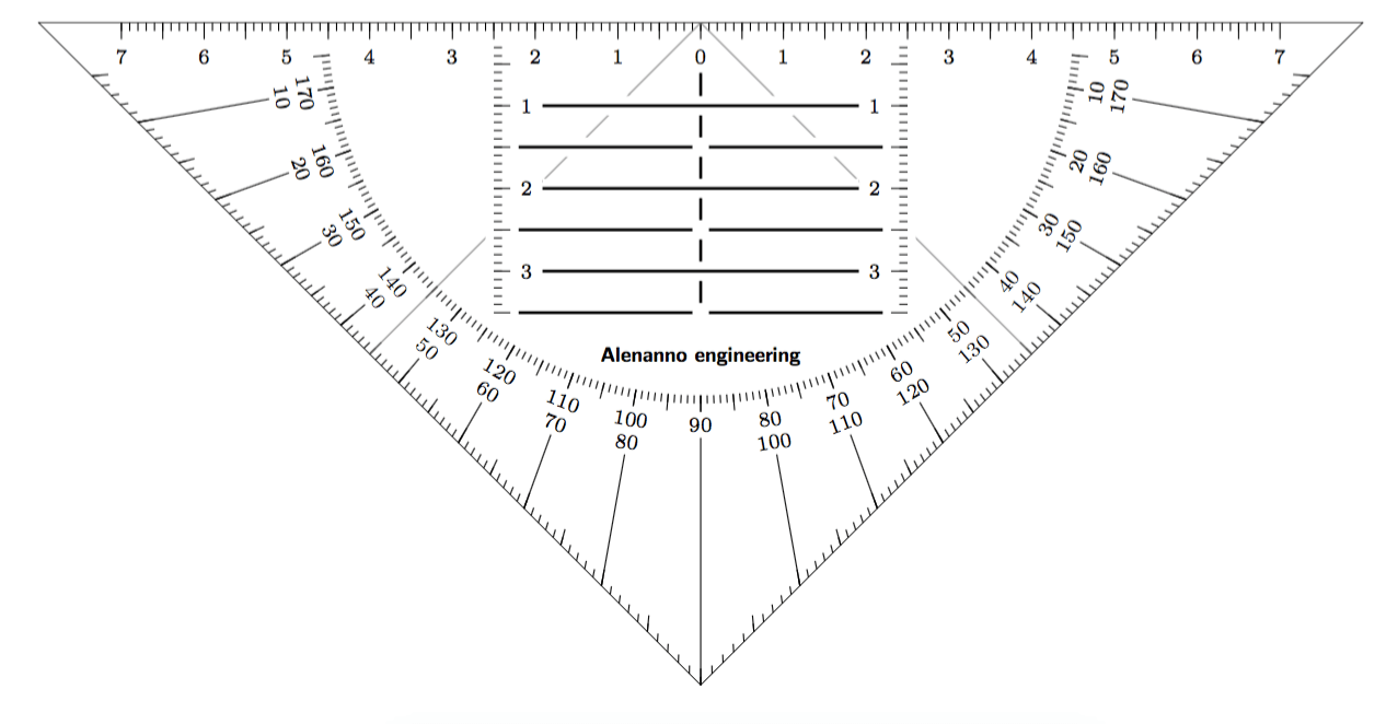 Is there a triangular protractor shape builtin to TikZ? TeX LaTeX