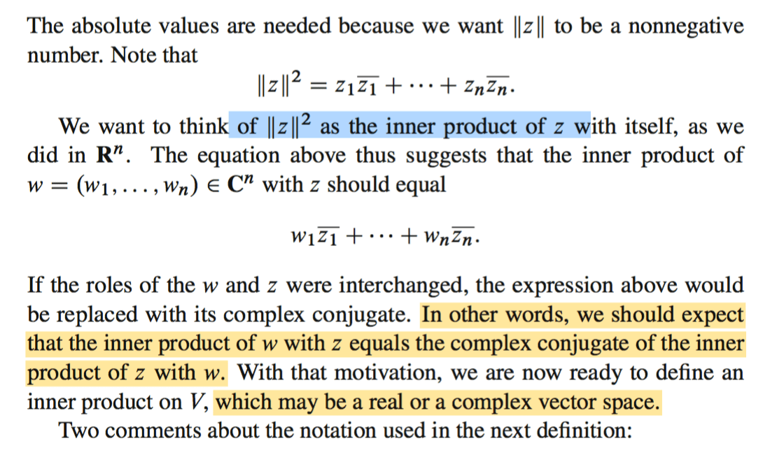 linear algebra what is the relationship between inner product and the