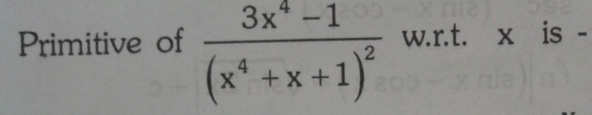 integration Primitive of \frac{3x^41}{(x^4+x+1)^2} Mathematics