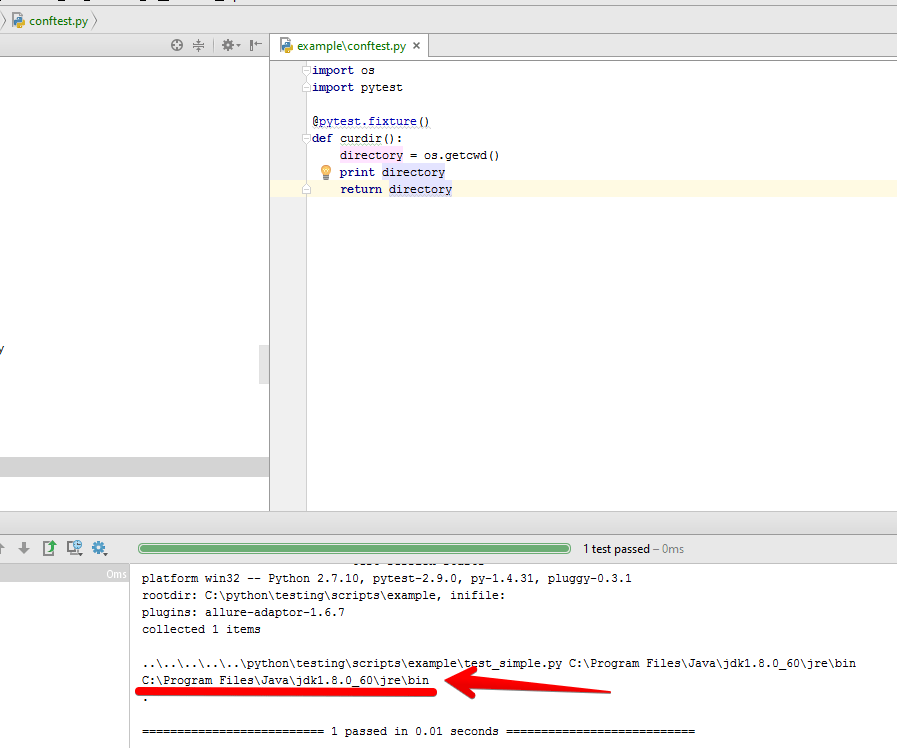 python PyTest conftest.py incorrectly shows the directory os.getcwd
