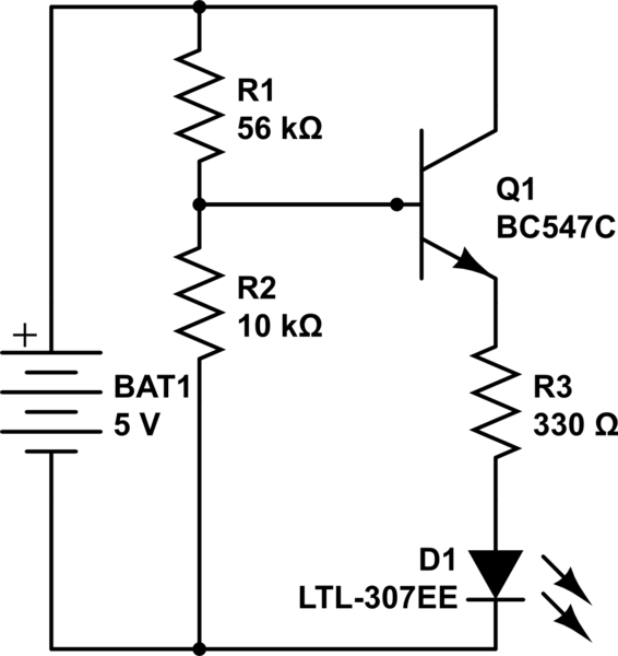 Electrical Forward biasing of a BC547 transistor doesn’t turn on LED