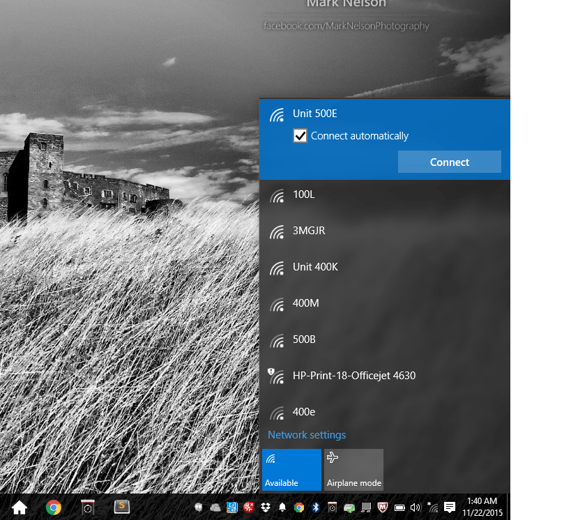 wireless networking Windows 10 wifi issue "Can't
